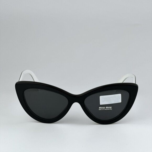 Miu Miu MU04YS 10G5S0 BRAND NEW Sunglasses Black Dark Grey Cat Eye Women - Picture 7 of 12